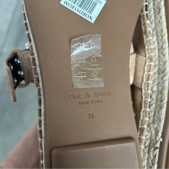rag & bone Anteros espadrille tan flat neural shoe size 39 - Picture 9 of 9